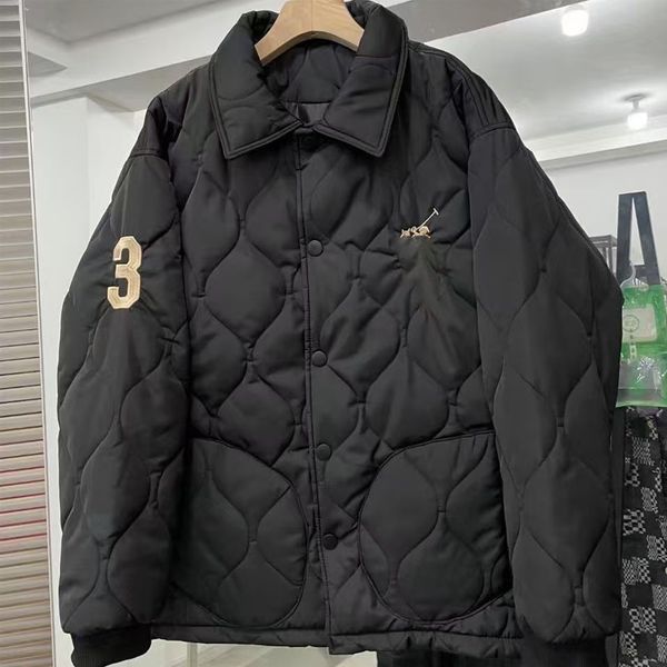 Designer Jacket Men Pony Embroidery Cotton Casual Fashion Coat Slim Trend High Street Clothing Couple Clothing Winter Thickened Outerwear