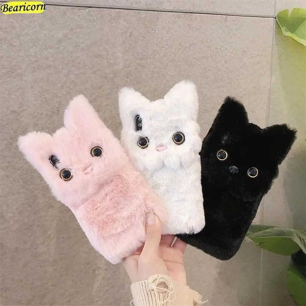 High Quality Designer Phone Case For Galaxy S22 S21 S20 FE S10 S9 S8 Plus S7 S6 edge 5G 3D simulated cat eye fur hair care O241209