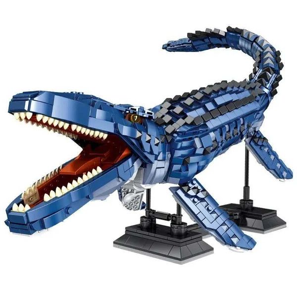 Blocks Blocks Creative expert MOC Panlos 611005 Dinosaur World Deep Sea Mossaur Model 1859 pieces of building blocks puzzle toys childrens g
