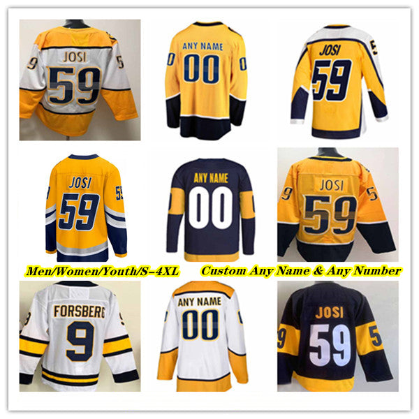 Roman Josi Hockey Jersey Filip Forsberg Ryan O&#039;Reilly Gustav Nyquist Colton Sissons Jeremy Lauzon Cole Smith Kiefer Sherwood Tommy Novak Alexan