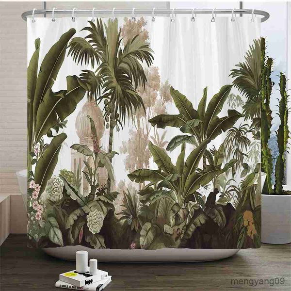 Shower Curtains Flowers Birds Plants Bath Curtains Waterproof Shower Curtain 3D Printing Bathroom Decoration With Bath Screen R230830