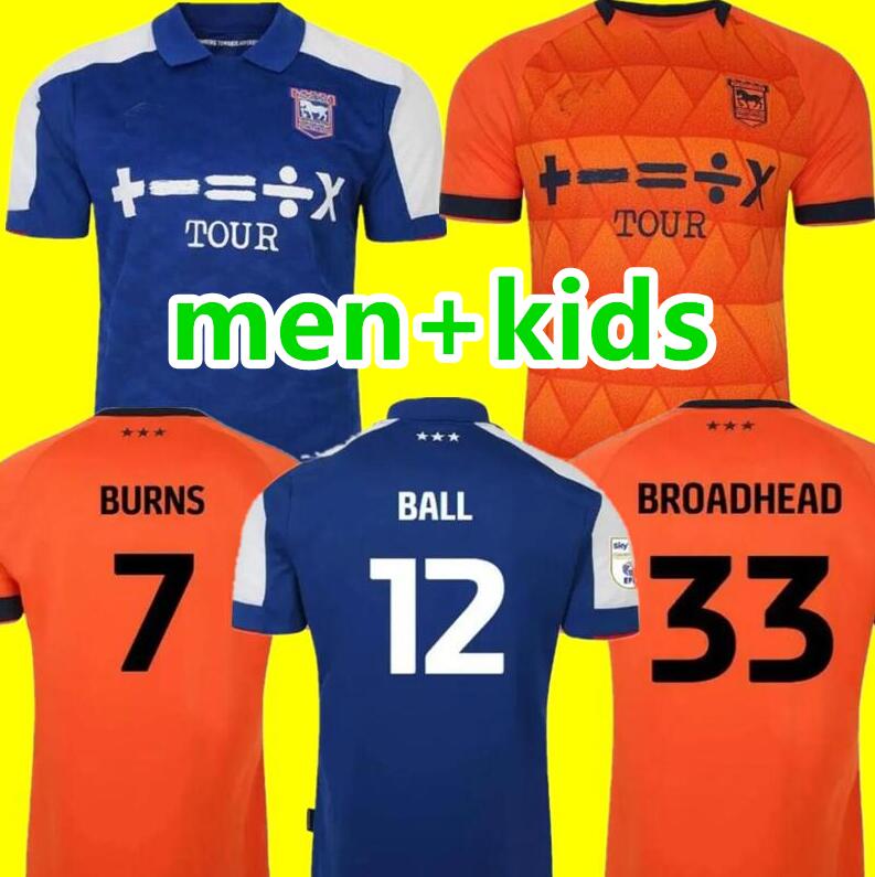 23-24 Ipswich Town Soccer Jerseys HIRST BURNS CHAPLIN LUONGO BROADHEAD 2023 2024 Home Away men kit kids football shirts 258