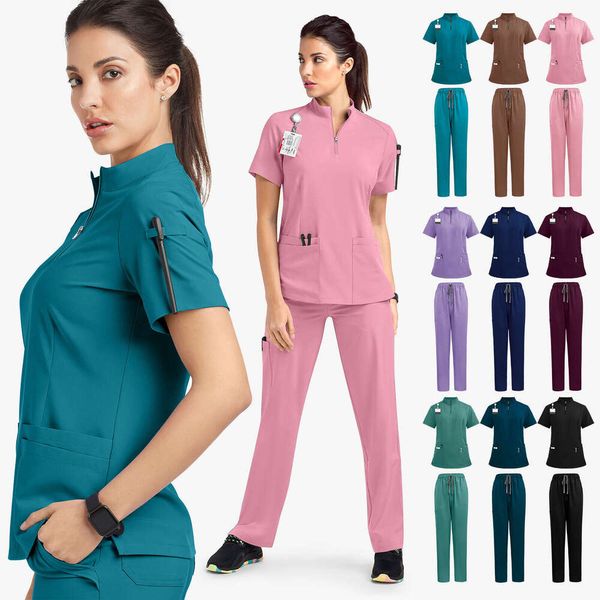 Hot Selg Hand Washing Clothes Uniforms Stand Up Collar Sets Elastic Quick Drying Medical and Surgical Gowns for the Operating Room New Arriv