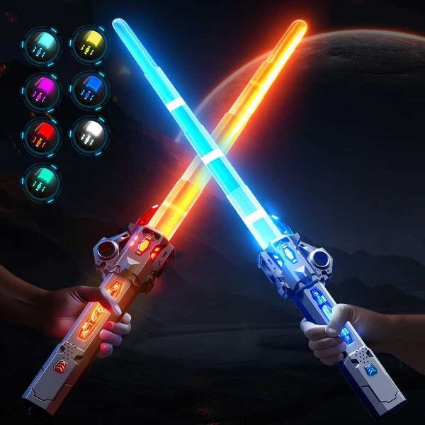 LED Swords-Guns 80CM lightsaber with 7 color changes childrens laser sword emitting light contract toy sound free delivery for party games H