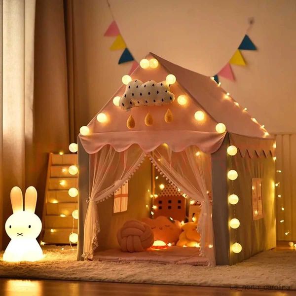 Toy Tents Portable Children&#039;s Tent Folding Kids Tents Baby Play House Large Girls Pink Castle Child Room Decor Gift R230830