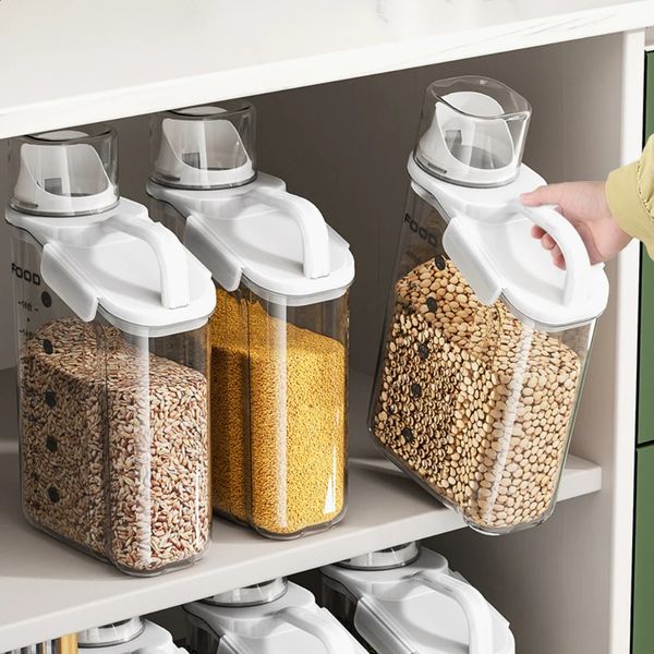 Airtight food storage containers grain distributors kitchen organizers 240826