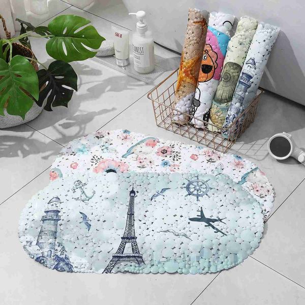 Cute Cartoon Starfish Non-Slip Bath Mat PVC Anti-Skid Shower Mat Bathtub Mats With Multi Sucker Soft Pad Kids Elder Carpet RugXJ240807