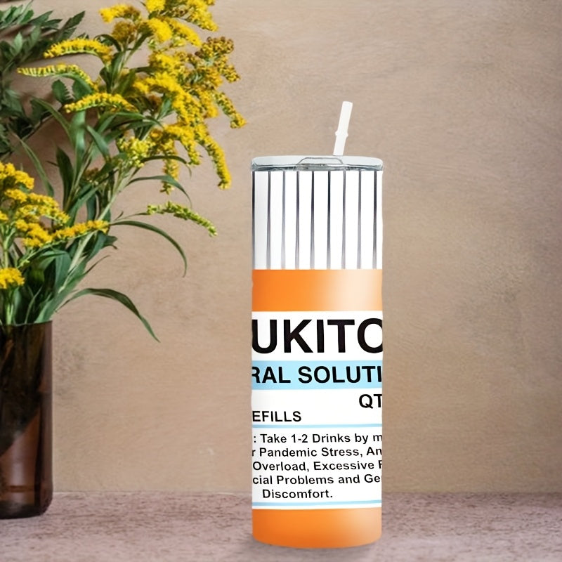 TEMU 20oz 304 Stainless Steel Travel Outdoor Portable Insulated, Coffee Cup, With Lid And Straws, Gift For Birthday Gifts, Holiday Gifts, New Year