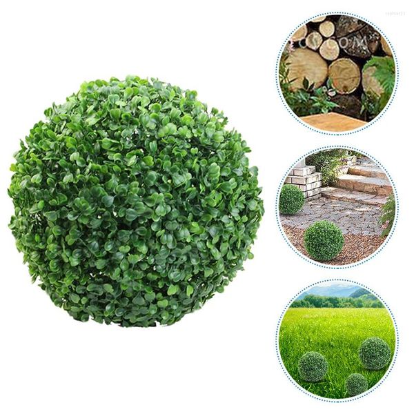 Decorative wers Outdoor Faux Plants Green Leaf Balls Pendant Tary Plastic Artificial Grass
