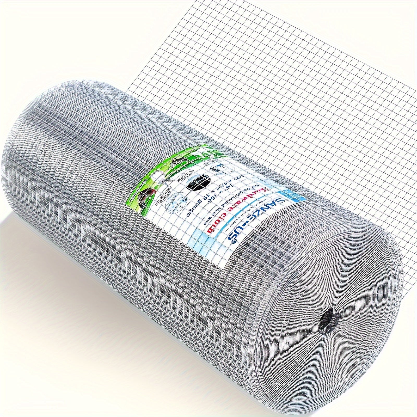 TEMU 1 Roll Hardware Cloth, Chicken Wire Fence, Double-layer Galvanizing After Welding Cage Wire Mesh Roll Supports Poultry Netting Cage Snake Rabbit