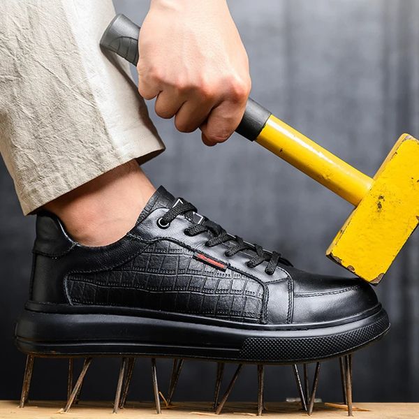 Cowboy safety shoes mens boots composite toe electrical insulation shoes anti slip work shoes anti perforation non destructible shoes 241108