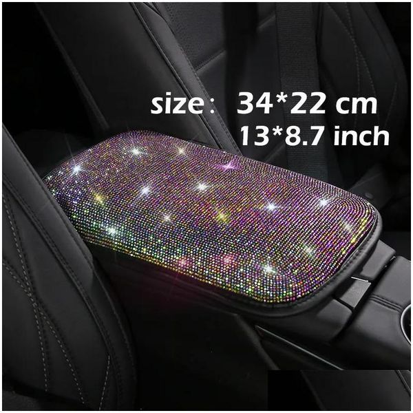 Steering Wheel Covers Ers Fashion Interior Car Accessories Women Rhie Headrest Armrest Er Shoder Pad Fuzzy Crystal Kit Drop Deli Oted0
