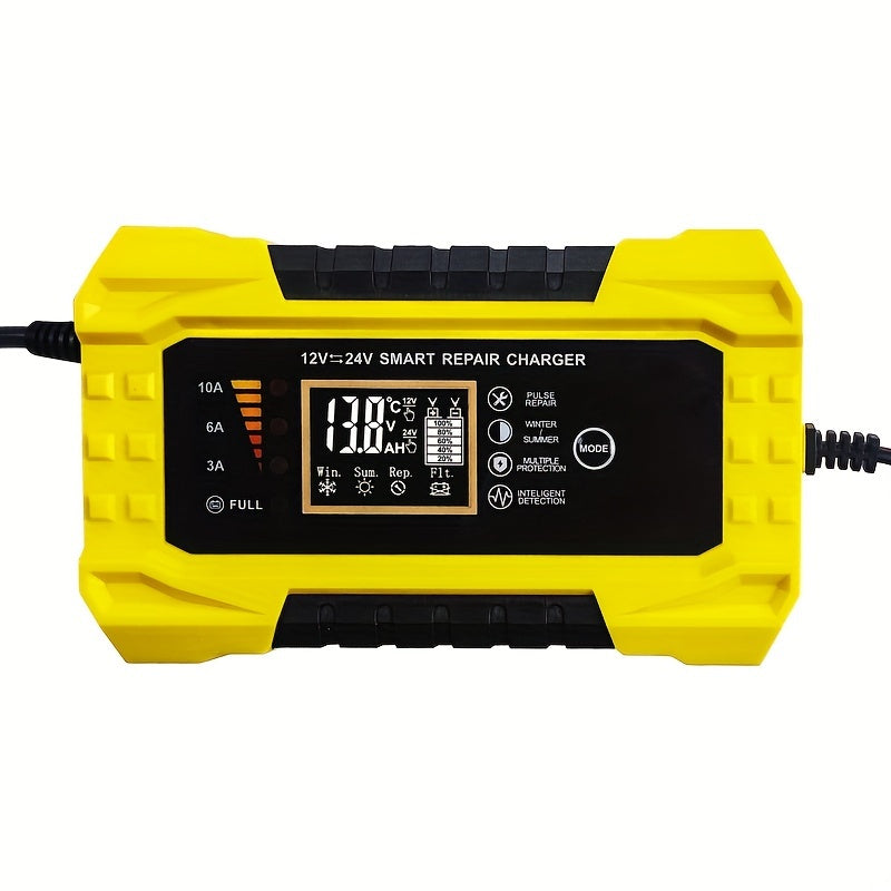 TEMU 12v-24v10a Plug Electric Forklift Sweeping Machine Floor Washer Charger 12v-24v10a Lead-acid Battery Lithium Battery Intelligent Fast Charging