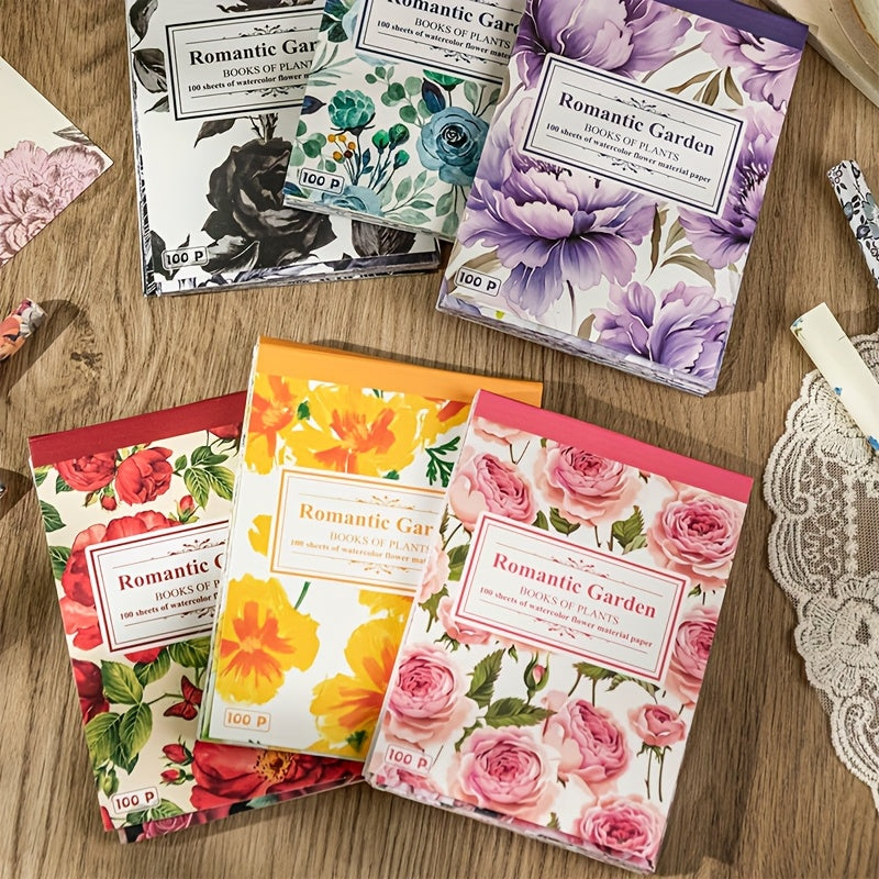 TEMU 600 Sheets Vintage Flower Paper, Not Repeating Scrapbooking Supplies Kit, Floral Aesthetic Decorative Craft Paper For Journaling Junk Journal