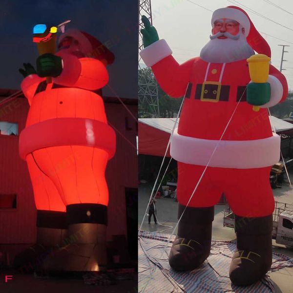 Free ship Advertising Inflatables outdoor games activities 12m 40ft Tall Giant Inflatable Santa Claus with led light Christmas Decoration Sa