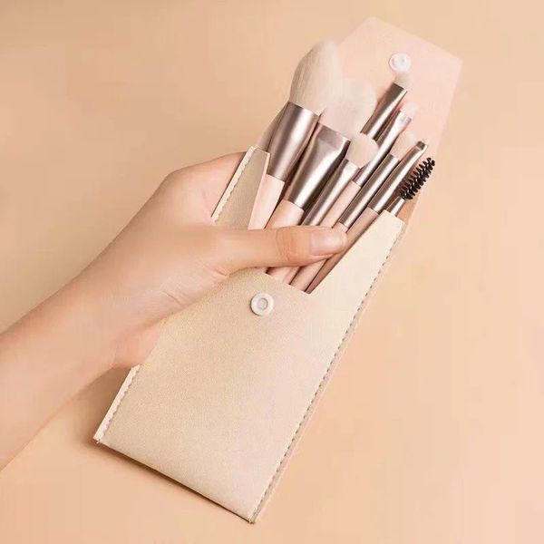 Makeup Brushes 8pcs Mini makeup brushes with matte wooden handle portable soft hair makeup brush set beauty tools CL250118
