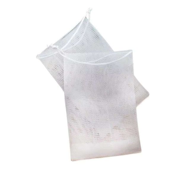 Mesh Foaming Soap Bags Facial Cleanser Bag Drawstring Shower Bubble Foam Net Bath Body Washing Household Cleaning Supplies
