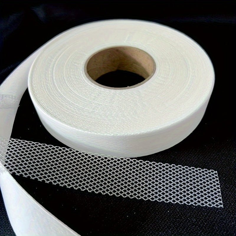 TEMU 9-meter Hot Melt Adhesive Mesh Tape With Double-sided Release Protector Film, Fastener For Diy Garment Lining, Sewing Fabric, Skirt Trim, And