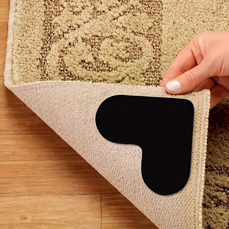 TEMU 8pcs Carpet Floor Mats Non-slip Stickers Pu Washable Non-marking Reusable Carpet Tape Washable Double-sided Fixed Stickers