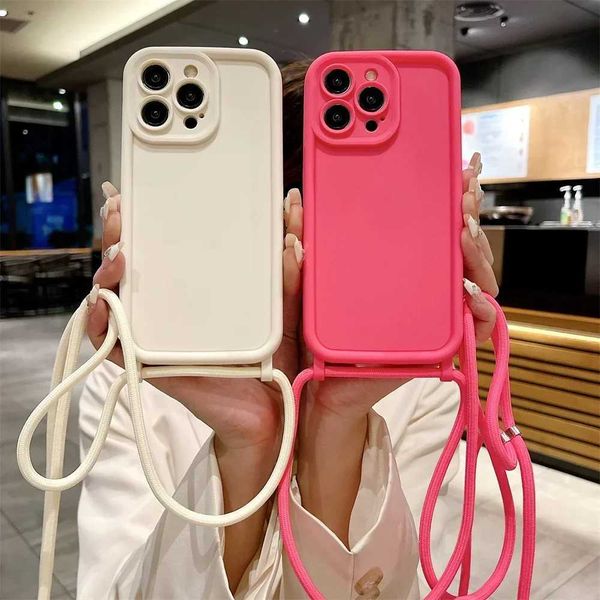 Luxury Case Suitable for iPhone 14 13 15 16 Pro Max 12 11 X XR XS 7 8 Plus SE Crossbody Adjustable Tether Soft Cover Z241008