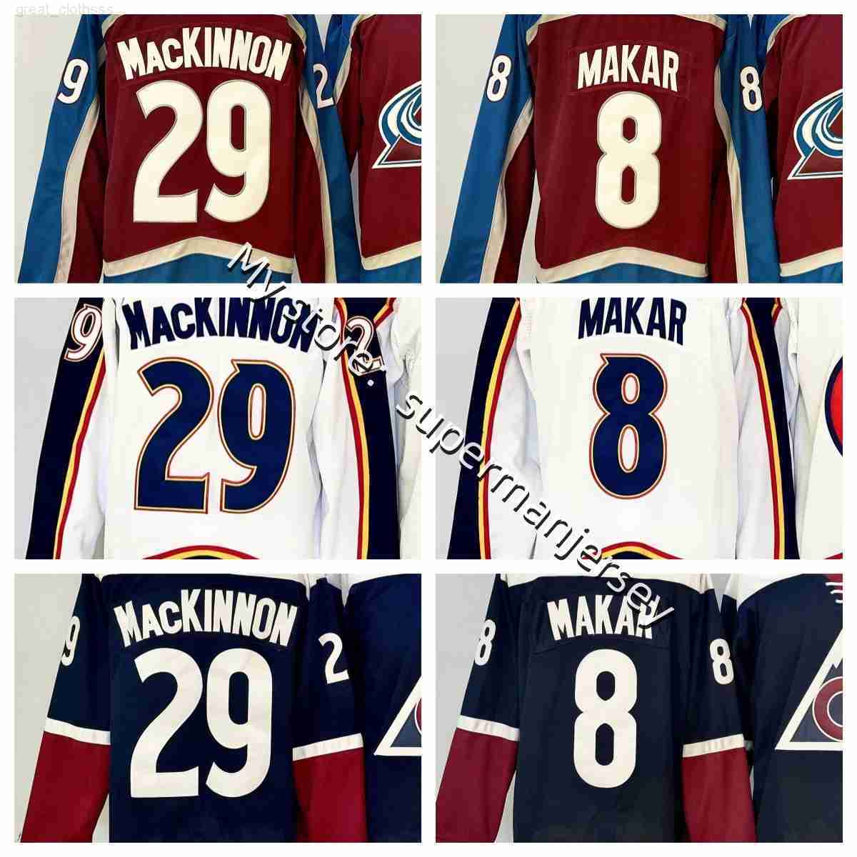 Nathan MacKinnon colorado hockey jersey avalanches jersey Cale Makar Brent Burns Gabriel Landeskog Mackenzie Blackwood Valeri Nichushkin New