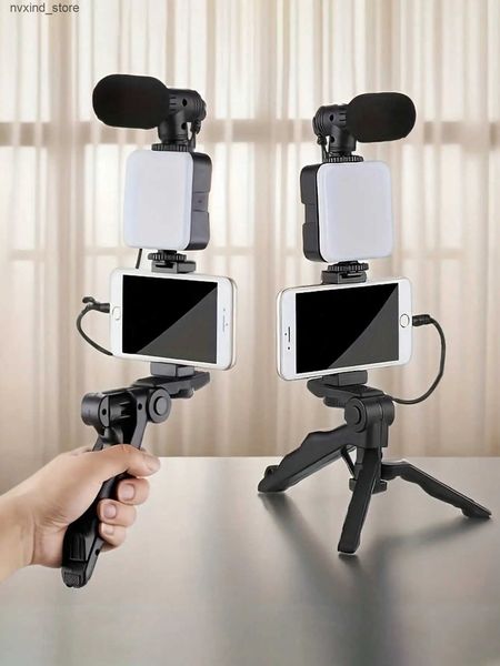Selfie Lights Portable Mobile Phone Tripod Fill Light Microphone Kit J241216
