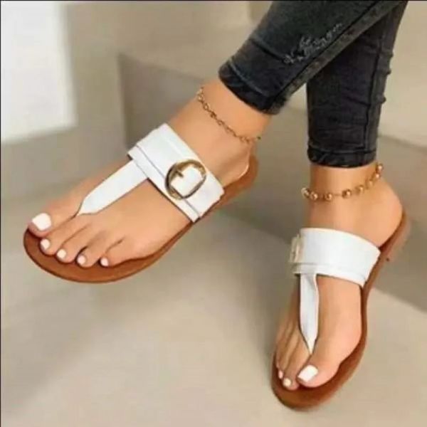 Summer 2024 Outdoor Beach Flip-p Solid Fashion Gladiator Sandals Women Flats Casual Ladies Shoes 7a21