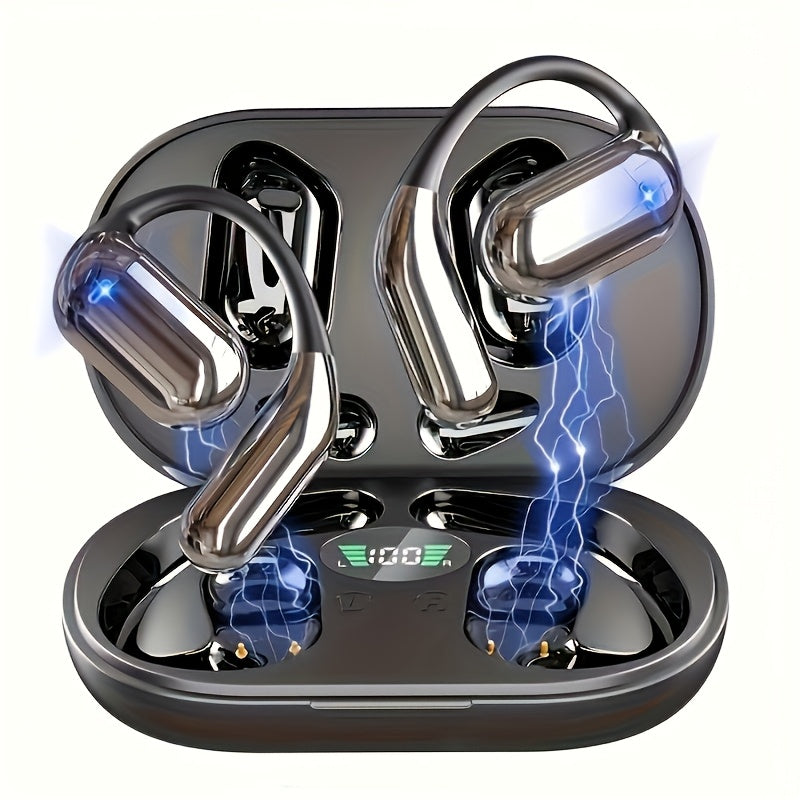 TEMU Mozc Sports Earphones, Open Earphones, Wireless Earphones, Bt 5, 4 Earphones, 50 Hour Headphones With 4 Enc Noise Cancelling Microphones,