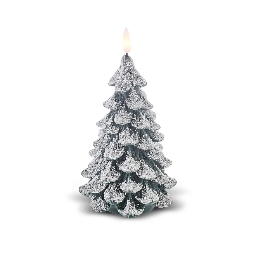 Karaca New Year Christmas Carlin Led Light Decorative Candle, 8cmx14cm, Green White