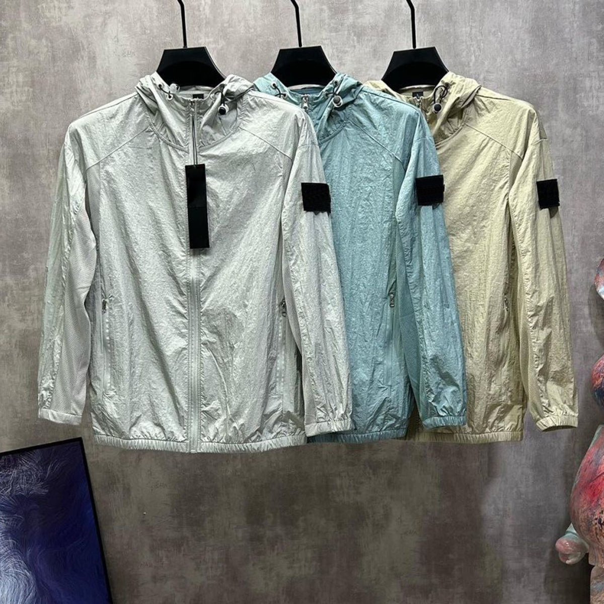 Designer sun protection jacket Embroidered Compass Patch UPF 50+ thin light Cool Feeling Zipper Hooded Pockets for Mens Women