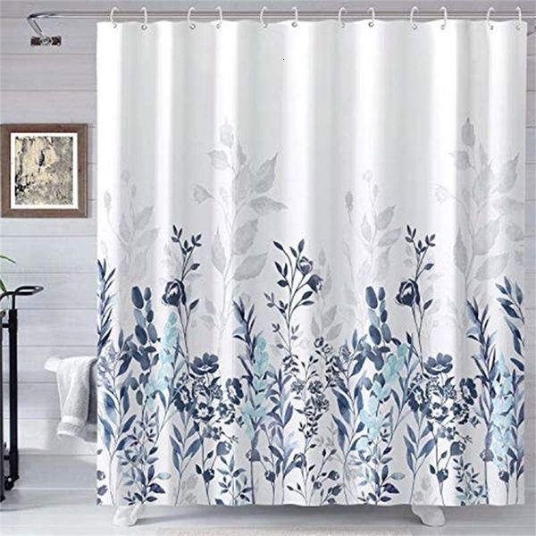 Thick digital printing floral design bathroom shower curtain waterproof shower curtain and carpet set 240909
