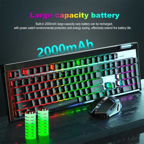 T610 Wireless Keyboard Mouse Combo Rechargeable Notebook Desktop Office Home Gaming E-sports Keyboard Mouse X250203
