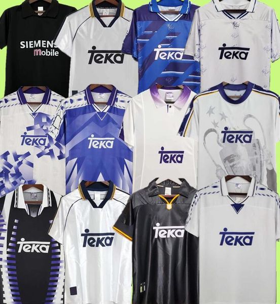 94 95 96 97 Retro Real Redondo Madrid Soccer Jerseys 98 99 00 01 02 03 04 05 Raul Zamorano 2001 2002 home white away blue football Shirts Vi