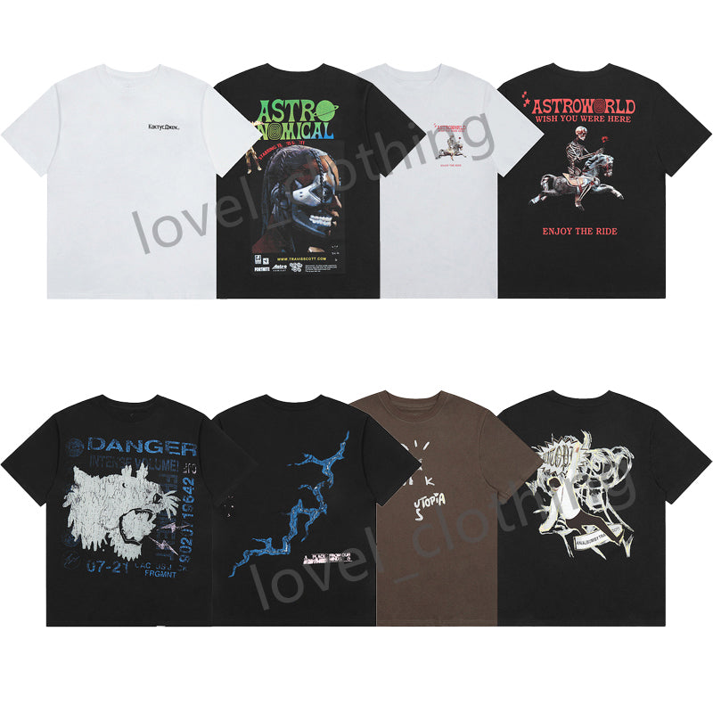 Designer Travis Mens women T shirts Fashion leisure short sleeve summer streetwear Cottons Loose letter print Luxurys High Street tops Clothing