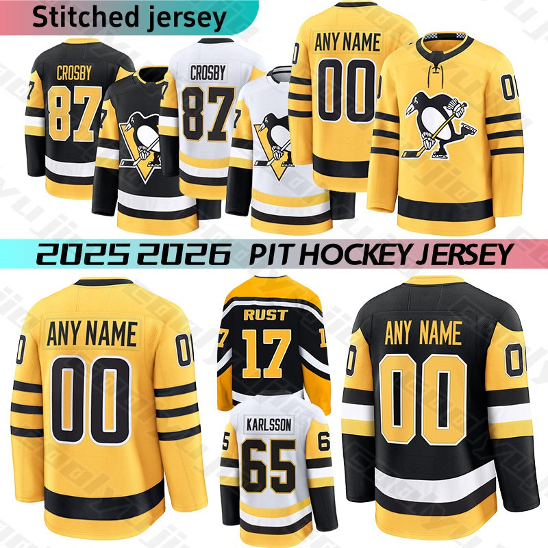 Penguinses Hockey Jersey #87 Crosby Karlsson Malkin Lemieux pittsburgh Penguinss jersey Rakell Evgeni Rakell Pettersson Sidney jersey 2025 mens Hock