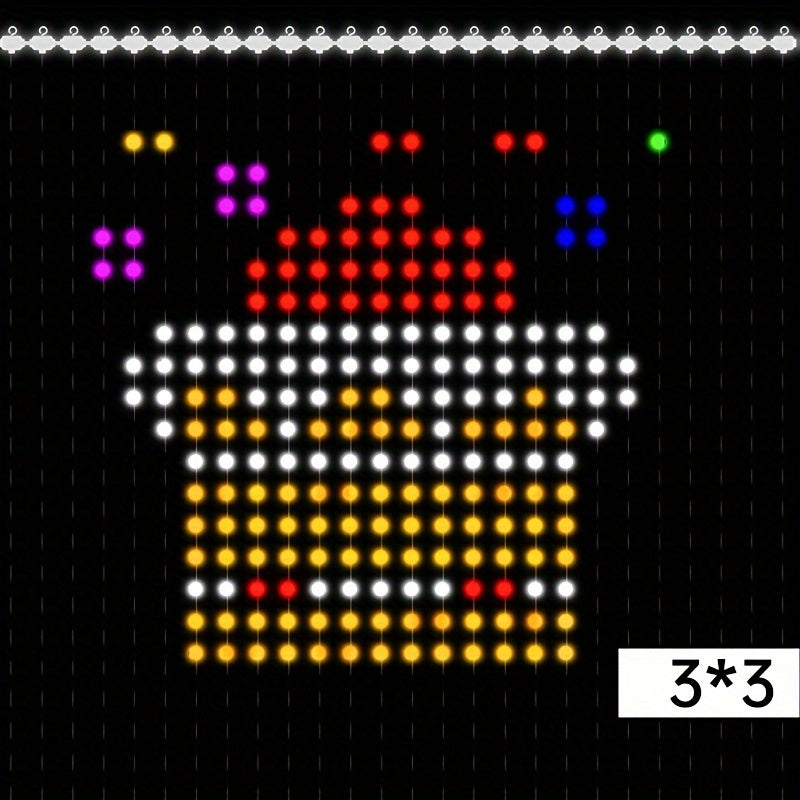 TEMU Smart Curtain Light, 256led-400led Diy Editable Pattern, Text, App Control Music Synchronization, With Remote Control, Suitable For Wedding,