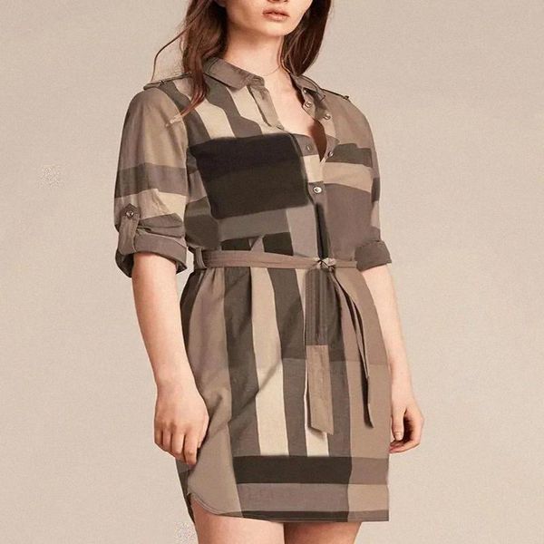 Women Shirt Dresses Fashion Slim Classic Pattern Silm 23SS Dresses Womens Clothing Simple 5 Colors