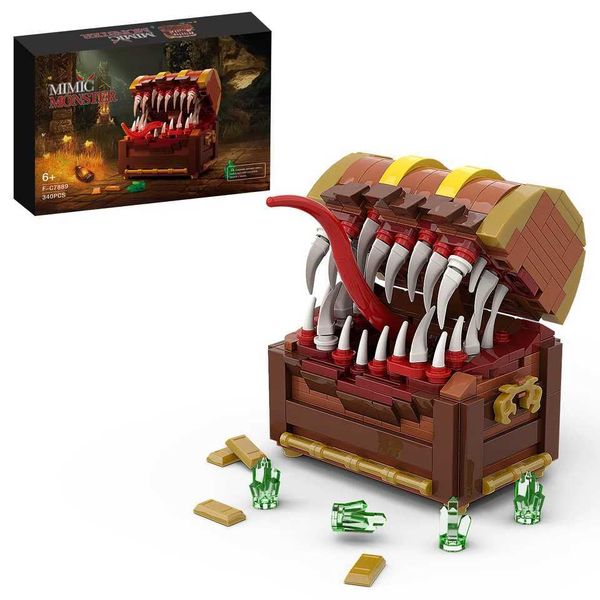 Games Series Mimic Treasure Chest Monster Building Blocks SetMOC Assemble Building Construction Toy Gift for Adults Kids 340pcsC250120