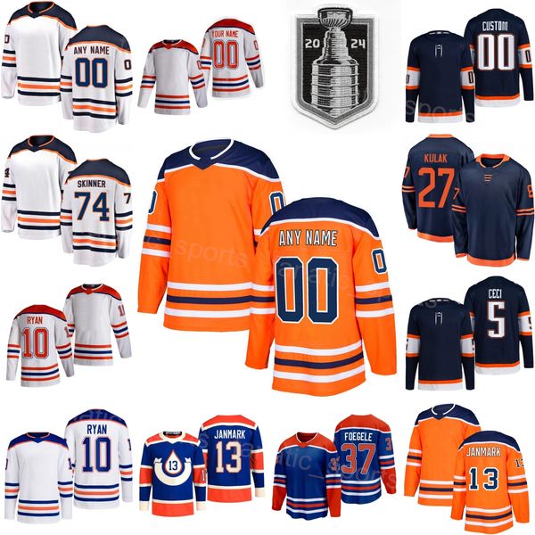 2024 2025 Finals Hockey 74 Stuart Skinner Jersey 71 Ryan McLeod 27 Brett Kulak 10 Derek Ryan 5 Cody Ceci 37 Warren Foegele 13 Mattias Janmar