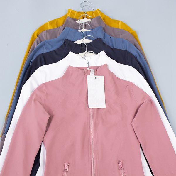 Women&#039;s Yogas Jacket Workout Coat Fiess Jackets Sport Quick Dry Activewear Top Solid Zip Up Sweatshirt Sportwear Women Yoga Lzzg