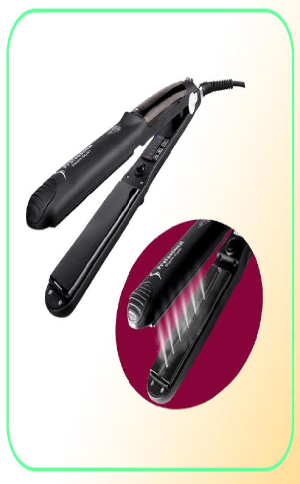 Steam Hair Straightener Flat Iron Professional Ceramic Tourmaline 2in1 Straightening Iron Adjustable 300450F Salon Heat 11028235151 C251011