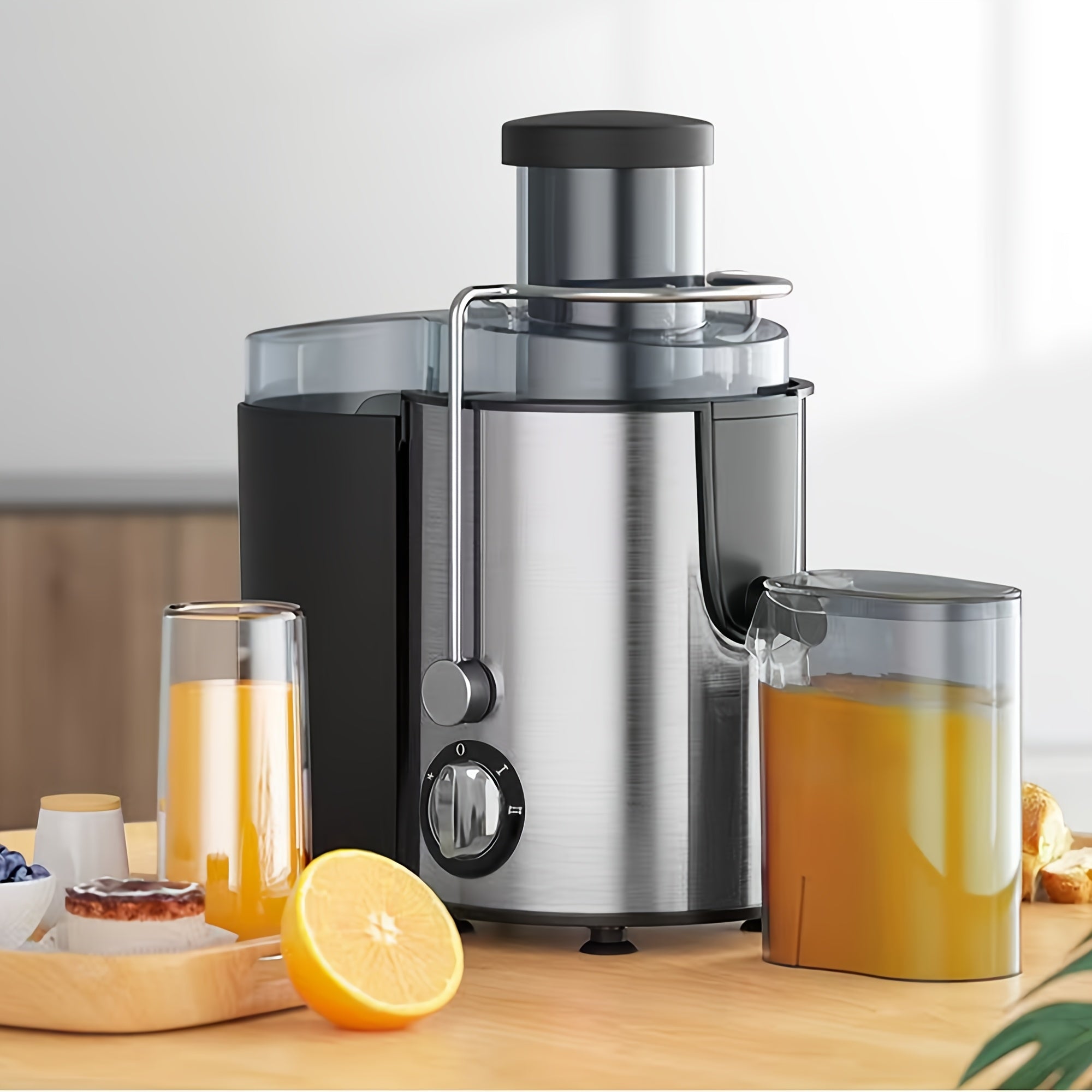 TEMU Juicer, Juice Extractor Multi-functional Home Fruit And Vegetable Blender With Separate Container, 3-inch Wide Mouth For 500w Power Output.