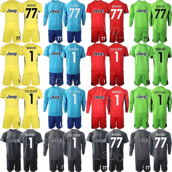 Club Team Men Youth Soccer Goalkeeper 36 Mattia Perin Jersey Set 23-24 Long Sleeve GK Gianluigi Buffon Wojciech Szczesny Carlo Pinsoglio Foo