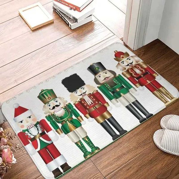Merry Christmas Nutcracker Door Mat Anti slip Nutcracker Soldier Doll Gift Kitchen Bathroom Living Room Carpet 40 * 60cm X241024
