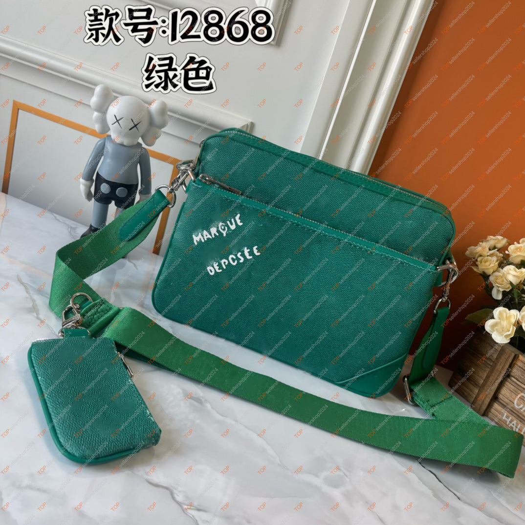 Designer Men&#039;s Shoulder Bag 25 Pre-Collection Trio Men&#039;s 3-in-1 Messenger Bag Detachable Handbag High Quality Canvas Leather Men&#039;s Zi