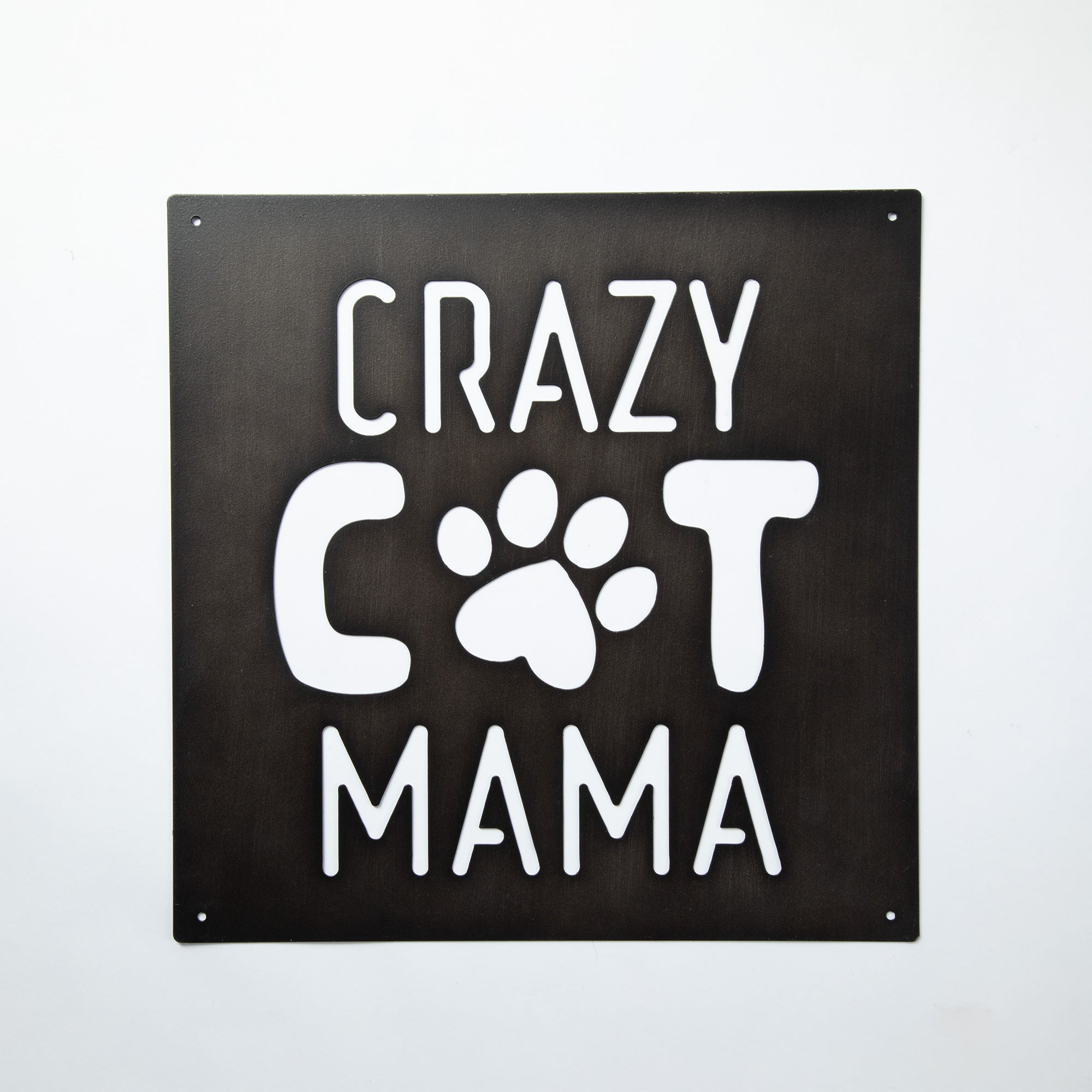 Cat Lover Outdoor Wall Decor Sign - Crazy Cat Mama