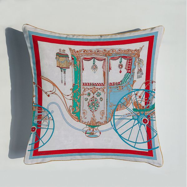 Luxury European Royal Horse Printed Cushion Cover Decorative Pillowcases High Quality Thick Pillow Covers Housse De Coussin