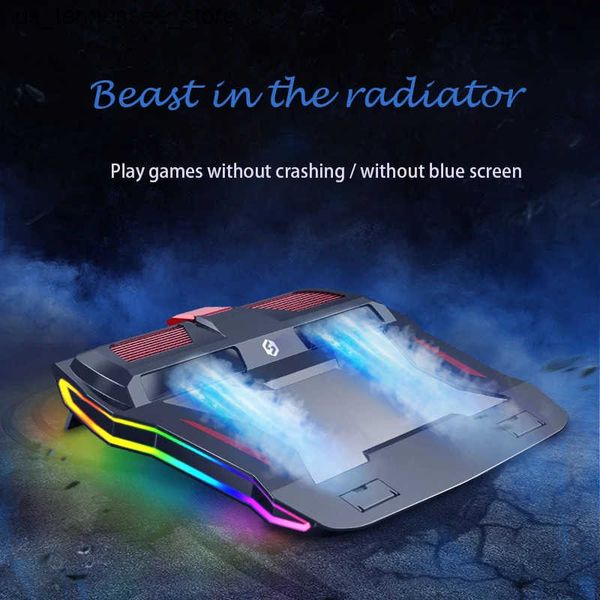 Laptop Cooling Pads 2020 New RGB Gaming Laptop Cooler Adjustable Notebook stand 3000 RPM Powerful Air Flow Cooling Pad For 12-17 inch Laptop