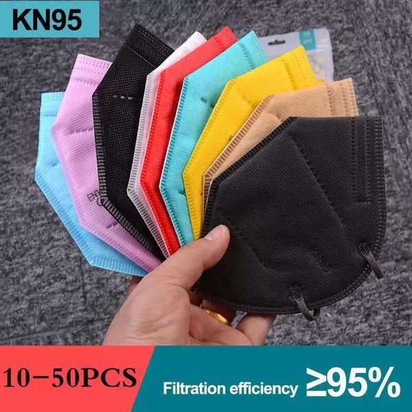 12 Colors Kn95 Mask Factory 95% Filter Colorful Disposable Activated Carbon Breathing Respirator 5 Layer Designer Face Masks Individual Pack