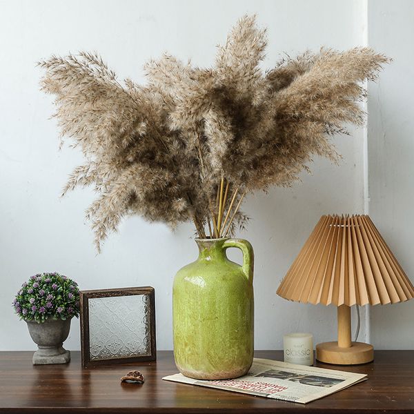 ddmygifts Nordic minimalist antique ceramic ice cracked green small mouth vase home decoration craft ornaments floral arrangement A